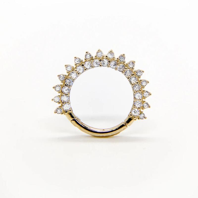 ROXI S925 Sterling Silver Hot Selling Stud Earrings Zircon Round Nose Ring Piercing Cartilage Stud Earrings золотой