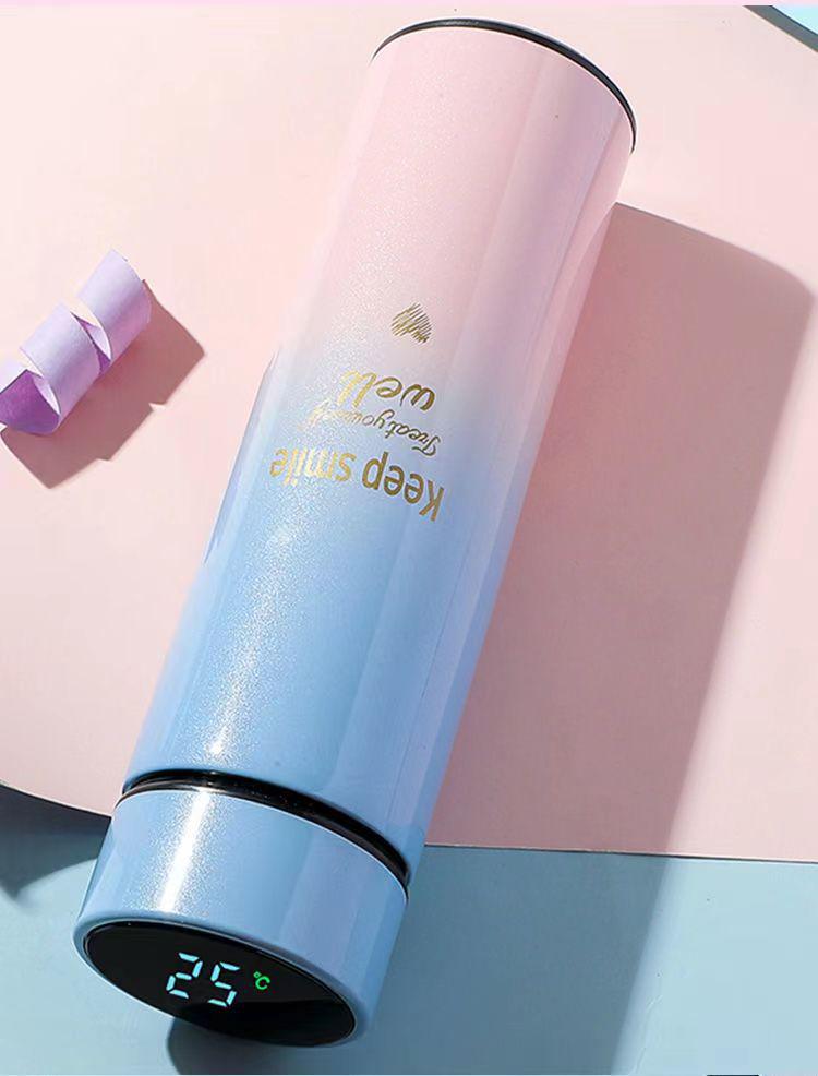 Gradient Color Smart Thermos Cup - 304 Stainless Steel, Temperature Display, Stylish Gift for Girls & Students
