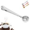 Coffee Spoon Sealing Clip 2 in 1 Stainless Steel Tight Sealing Deepen Design Convenient Practical Co