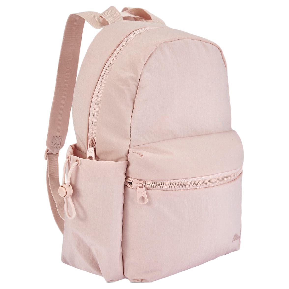 Puma Her Embroidered Logo Minimalist Casual Commuter Travel Backpack Fabric Small Women backpack Rose-Pink 093077-03 Rose Pink