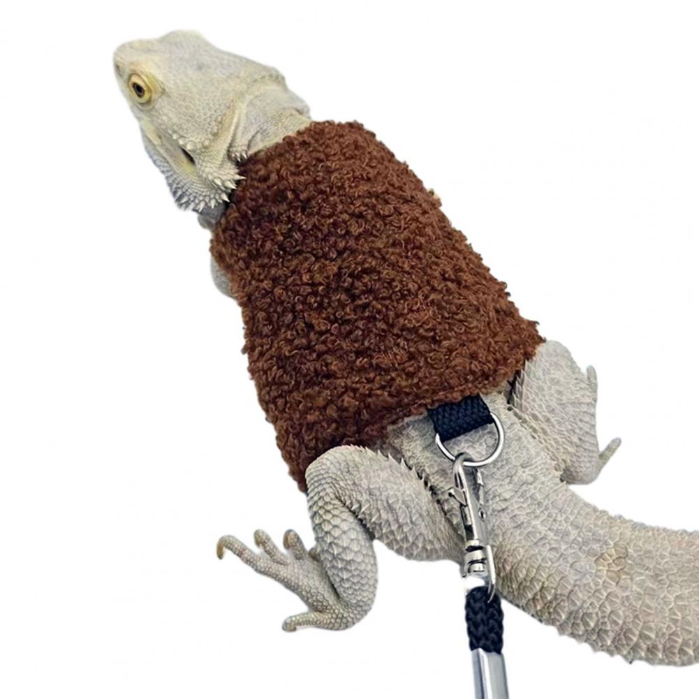Bearded Dragon Vest Leash Lizard Vest Leash Stylish Leash Set Dragon Vest Bee Print Adjustable Buckle Breathable for Lizards