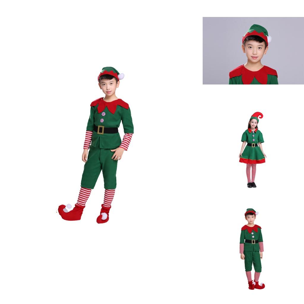 Delightful Christmas Elf Cosplay Costume Couple Outfit For Fancy Dress Xmas Party Role Play