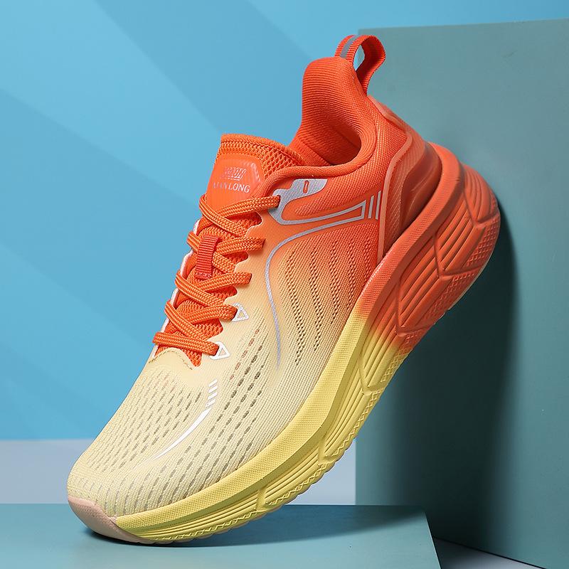 Women's Breathable Gradient Mesh Running Shoes Non Slip Lightweight Casual Sports Sneakers