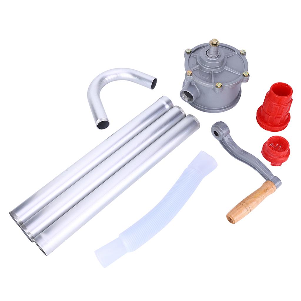 Aluminum Alloy Rotary Hand Crank Oil Barrel Drum Pump Pumping Diesel Fuel Barrel Pump Drum Pump Hand Oil Pump Rotary Oil Pump