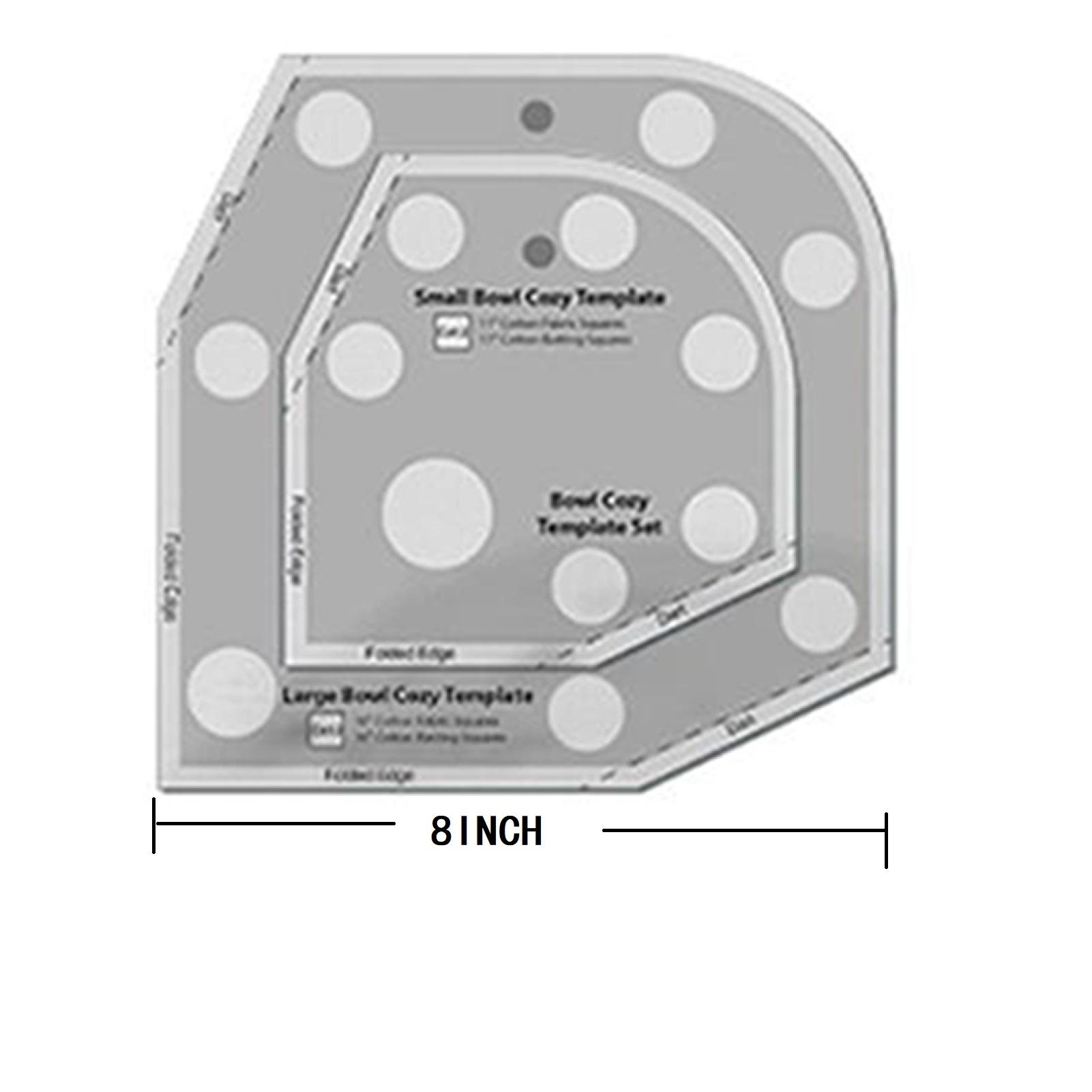 

DIY Bowl Cozy Hugers Template Set Microwave Bowl Cutting Ruler Sets Acrylic Quilting Stencil for Sewing Hot Cold Food Bowl Rack