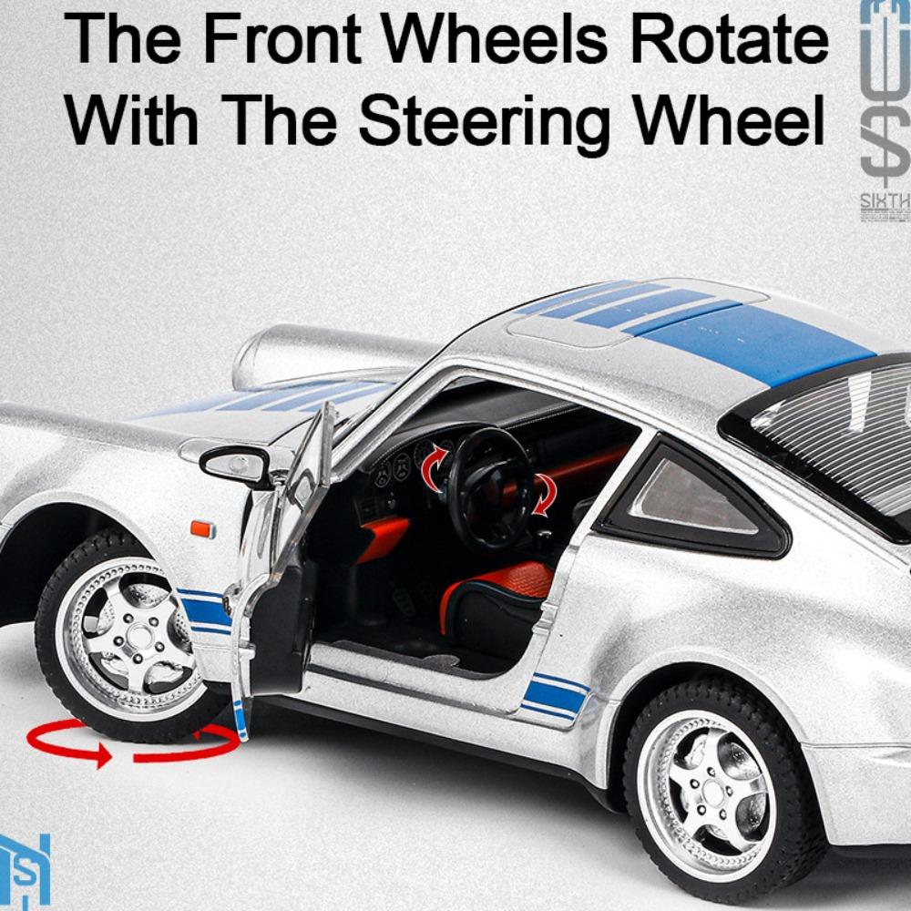 1/24 Alloy Diecast Metal Toys Car Model Porsche Phantom Police Car The Real Car with Sound Light Collection Enthusiasts Kids Great Gifts