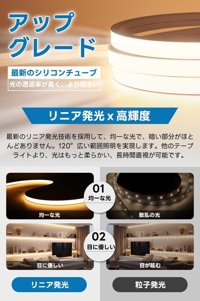 SPAHER LED Strip Light, High Brightness, Tube Light, Waterproof, Linear Lighting, Silicone Tube, Bendable and Cuttable, Easy Installation,