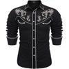 Herren Vintage Western Cowboy Stil Langarmhemd Western Denim 3D Druckhemd Herren Damen Mode Hawaiianische Hemden Blumenbluse