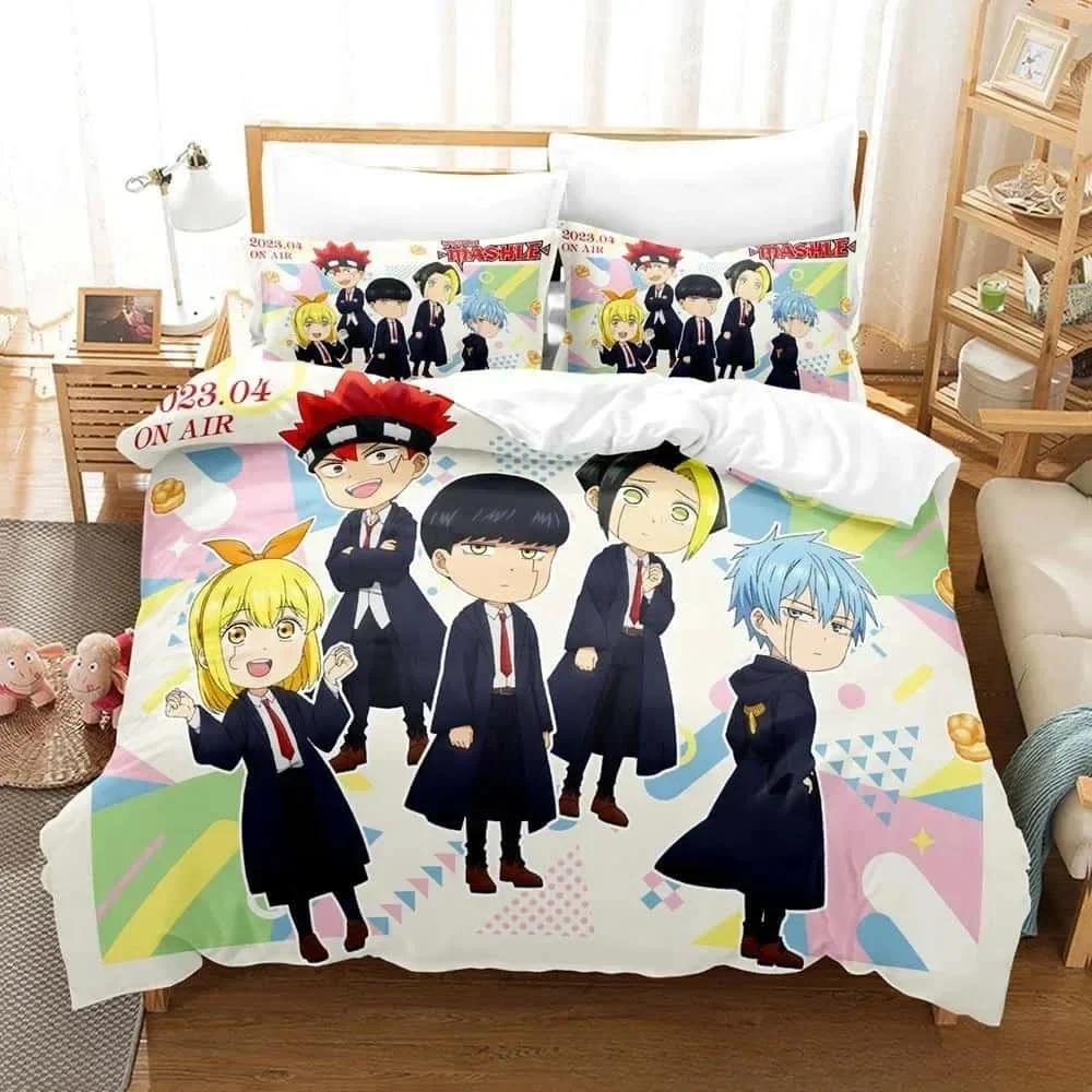 3D tisk Anime Mashle Kouzla a svaly Povlečení Jednolůžko Twin Plné Královské Velikost Postele Dospělý Dítě Ložnice Povlak na přikrývku Sady