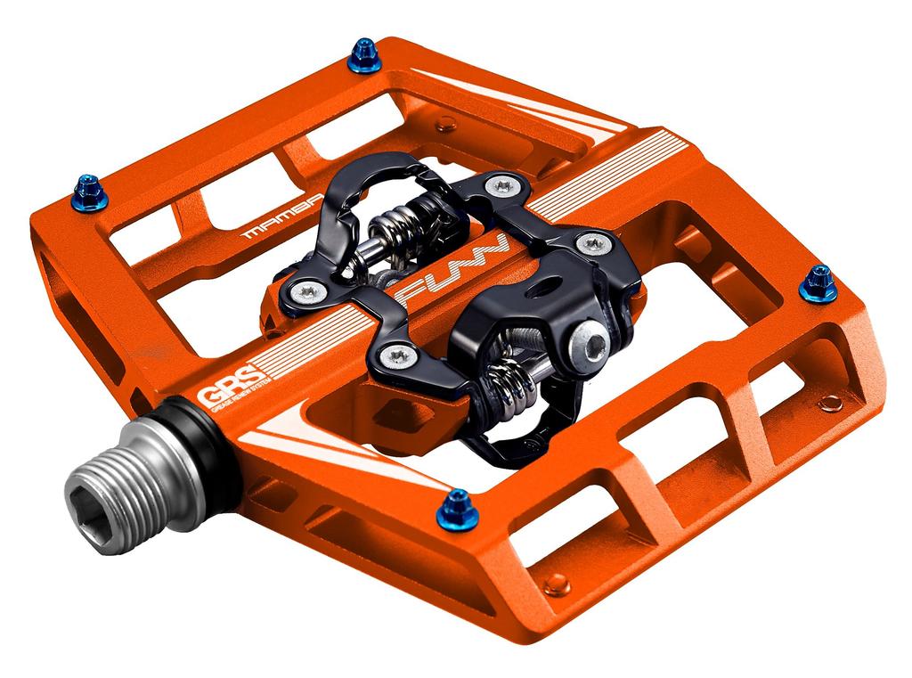 Funn Mamba Clipless Pedal Spring Double Sided SPD Binding Suitable for Mountain Bikes Set, Mechanism, Cleat, Compatible, Pedal, (MTB) (Orange)