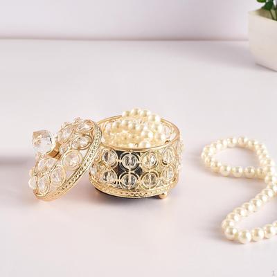 Crystal Jewelry Box with Lid Organizer for Gift Women Girls Keepsake