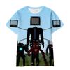 Cartoon Animation Surveillance Man Toilet Man TV Man Funny Cartoon Series 3D Printing Casual Loose Children's Clothing T-Shirt