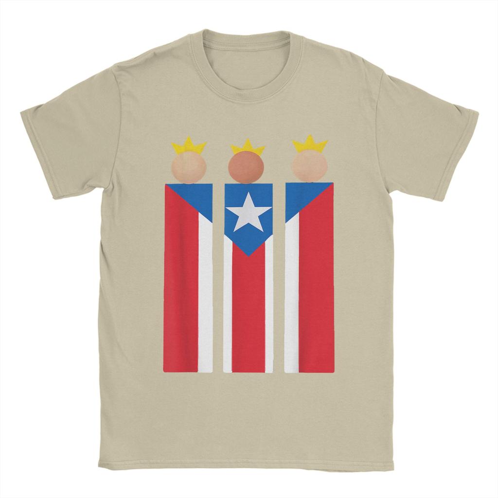 Men Puerto Rican Three Kings Flag Epiphany T Shirts Reyes Magos Clothing Funny Short Sleeve Round Neck Tees Graphic T-Shirt
