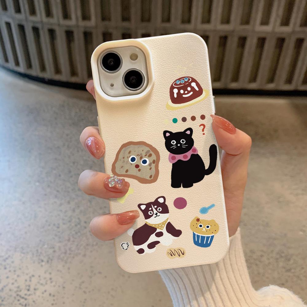 Cartoon Toast Katze für Apple 16 Handyhülle für IPhone 15 Neues Modell 14plus13promax Rundumschutz 12