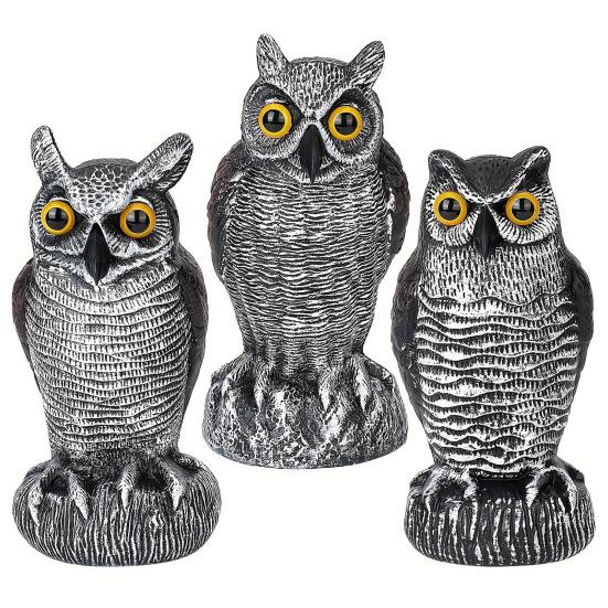 Orchard Owl Scarecrows Garden Decoration Creative Shape Realistic Looking Bird Repellent Owl Statue Ornament