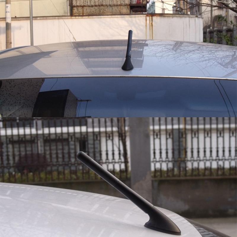 3.5cm/8cm/12cm Universal Car Short Radio Antenna Carbon Fiber Black Car Roof Antenna Radio Aerial FM/AM Metal Receiving Antennas