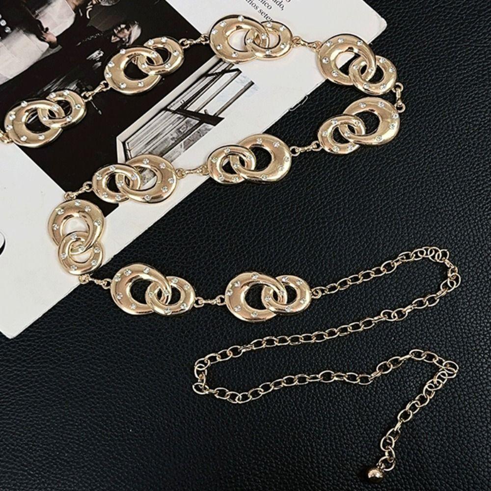 Gold/Silver Bohemian Body Chain Belly Chain Dress Belt Chain Metal Circular Ring Waist Chain  Women