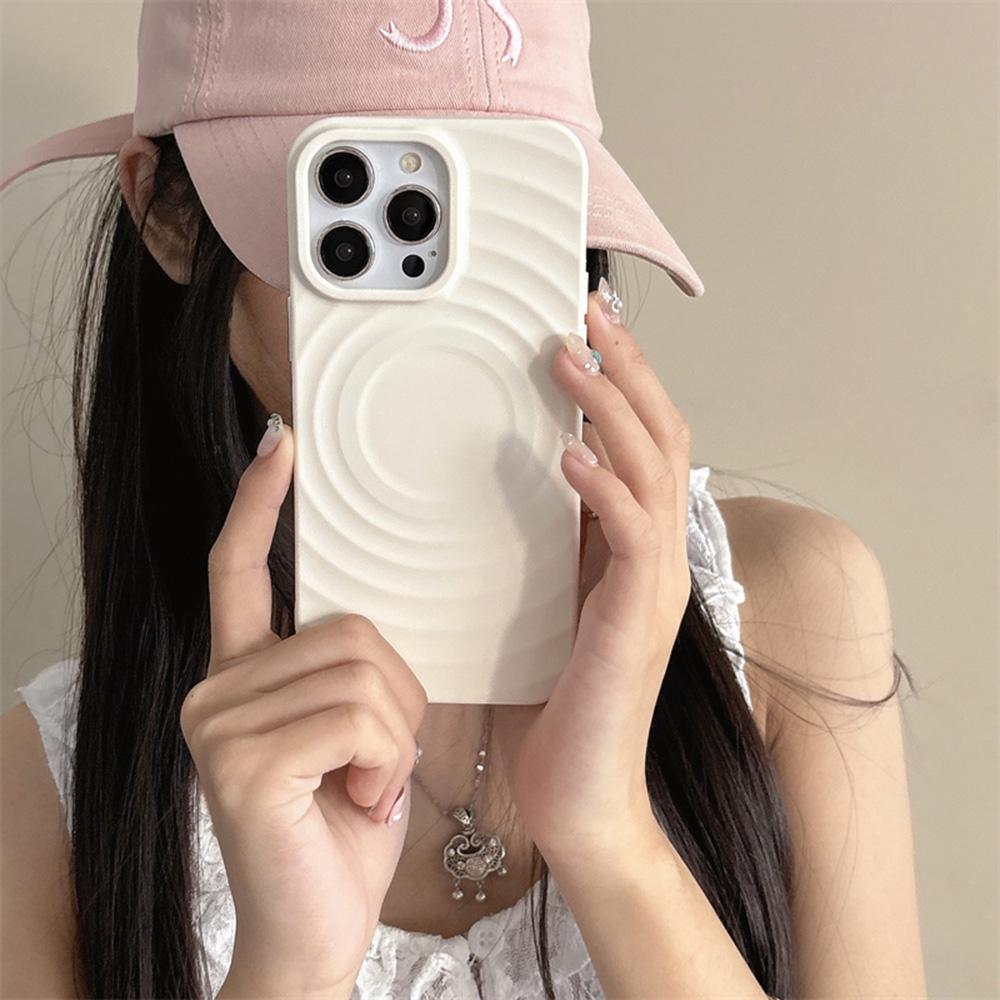 Cute 3D Water Ripple Magsafe Phone Case For iPhone 16 15 14 13 12 11 Pro Max Plus Magsafe Magnetic Wireless Charge Cover New