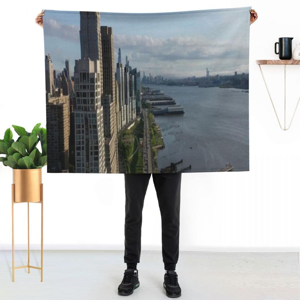 Upper West Side Nyc- Doing The Hudson! Throw Blanket Stuffeds Extra Large Throw Furry Hair Retros Blankets