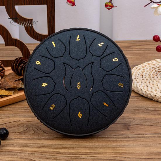 Steel Tongue Drum Set Ethereal Drum with Bag Sticks Music Book Drum Holder Sound Healing Hand Drum for Meditation Yoga Chakra Music Therapy