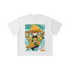 260 GSM Doppelgarn 32er Zählung 100% Baumwolle Demon Slayer V100 Zenitsu Aufdruck Unisex Schweres Baumwoll-T-Shirt