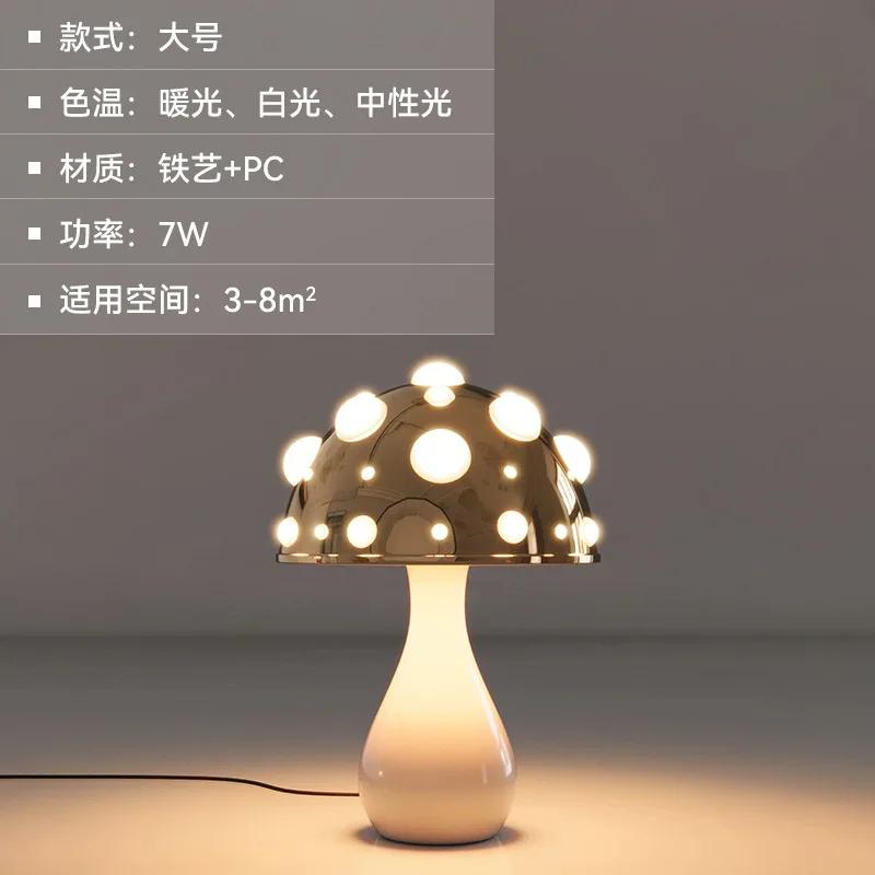 Amanita Mushroom Lamp with LED Tricolored Bulb AC or USB Warm Light Biomimetic Fly Agaric Desk Light for LivingroomBedside Hotel