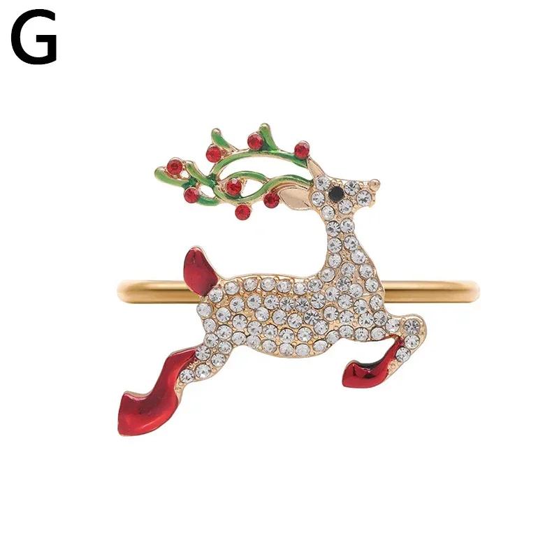 Weihnachts-Serviettenring Metall Weihnachtsglocke Elch Serviettenhalter Blumenkranzringe Hochzeitsbankett Hotel Tischdekoration und Accessoire