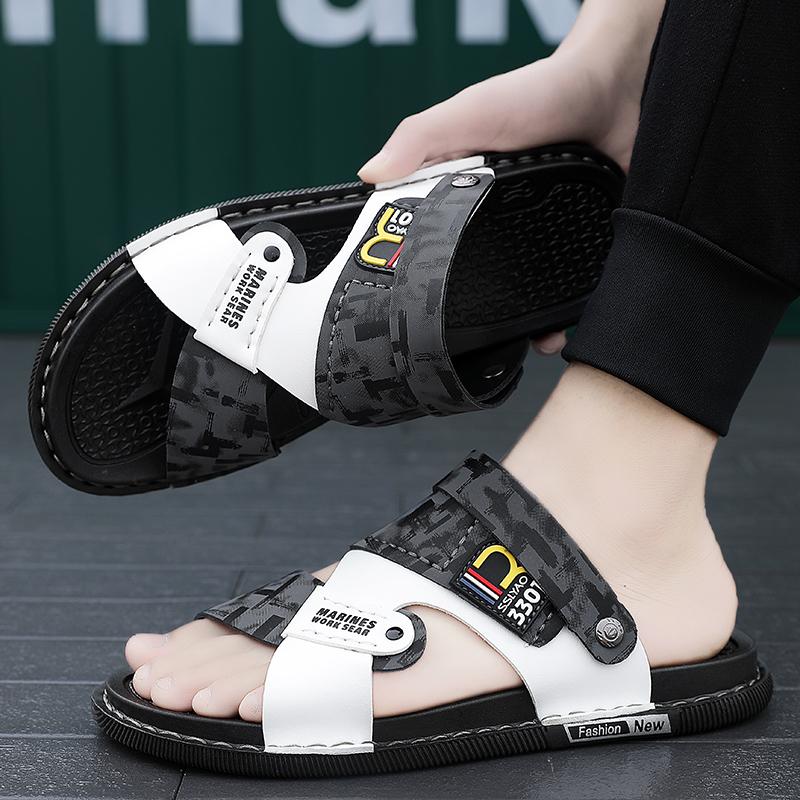 Fashion Mens Slippers Summer Casual Shoes Beach Sandals Outdoor Slides Walking Comfort Leather Luxury Designer Fashion Lightweight