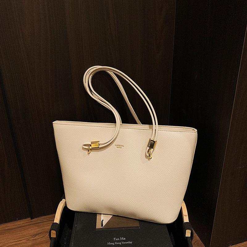 Retro simple handbag large capacity casual versatile texture tote bag niche versatile underarm shoulder bag