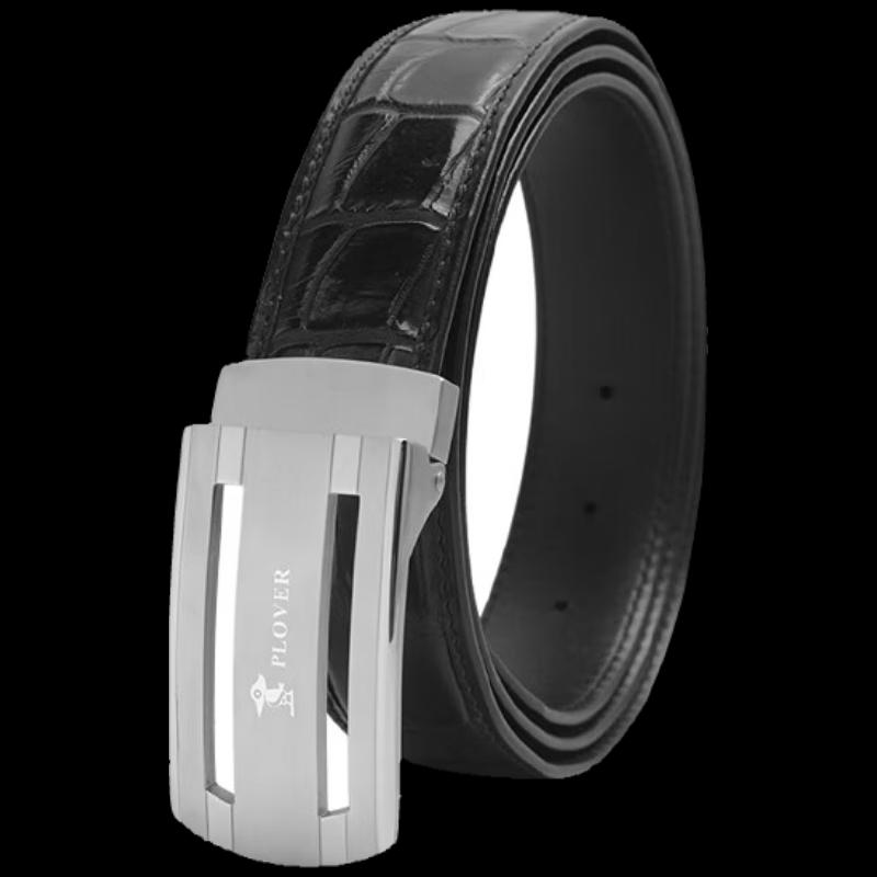 PLOVER Кожаный ремень с пряжкой-булавкой из кожи крокодила 115cm