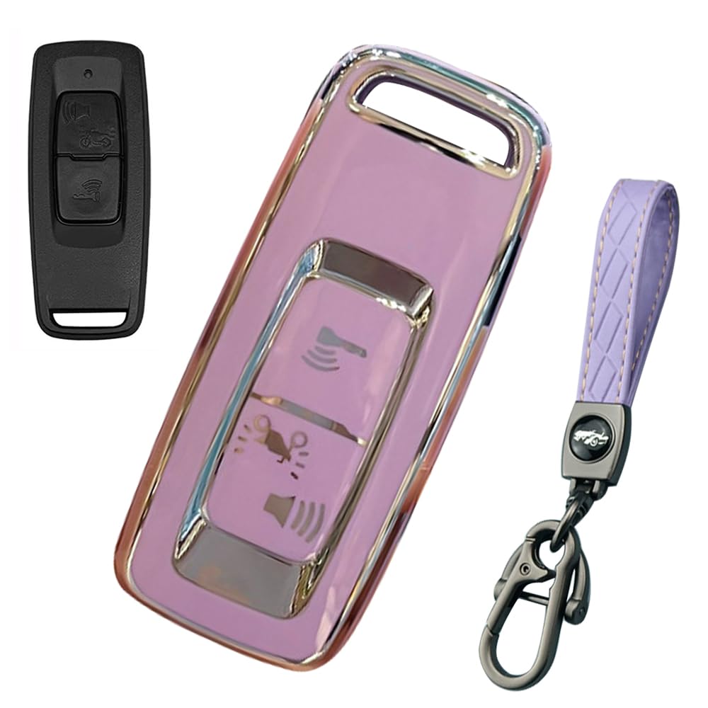 

LETINGFAR Чехол для ключей для мотоциклов Honda, Чехол для смарт-ключа, Крышка для ключа, Полная защита из ТПУ, фиолетовый