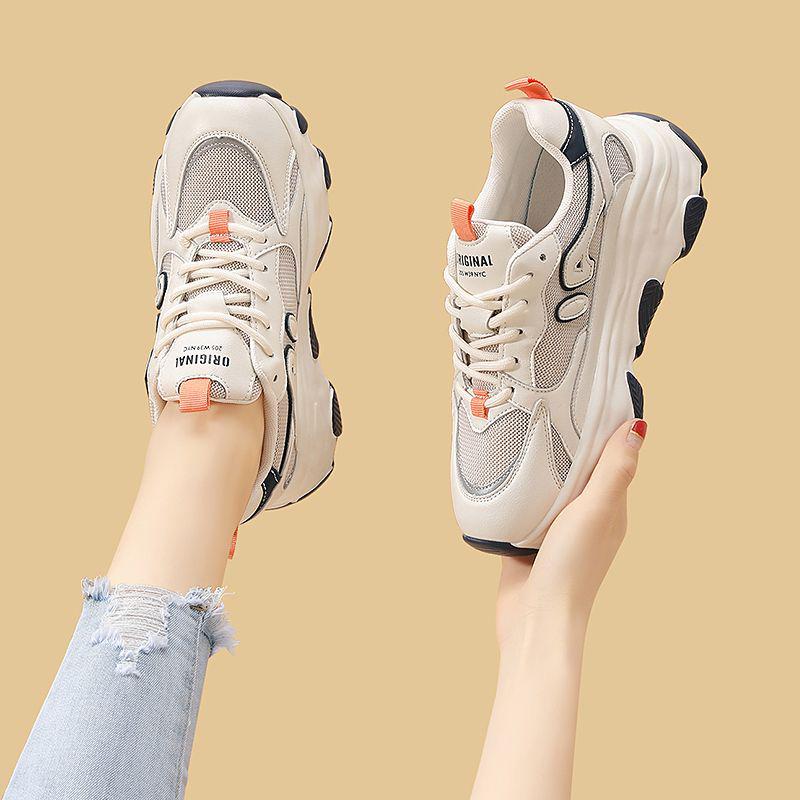 2024 Women's Korean Spring Casual Breathable Sneakers - All-Match, Comfortable, Sporty Dad Shoes