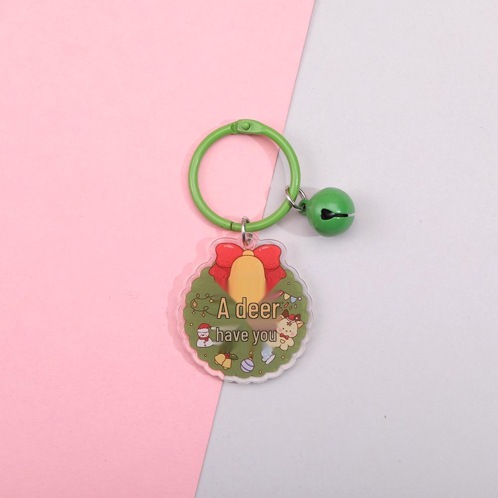 Double-Sided Santa Claus Cartoon Acrylic Keychain - Korean Style Backpack Pendant & Clothing Accessory