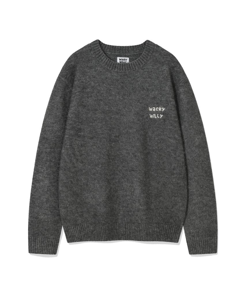 WACKY WILLY Hairy Pullover Knit Grey