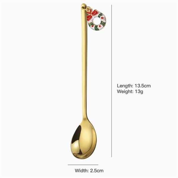 Metal Merry Christmas Spoons Xmas Party Tableware Ornaments Christmas Decorations for Home Table New Year