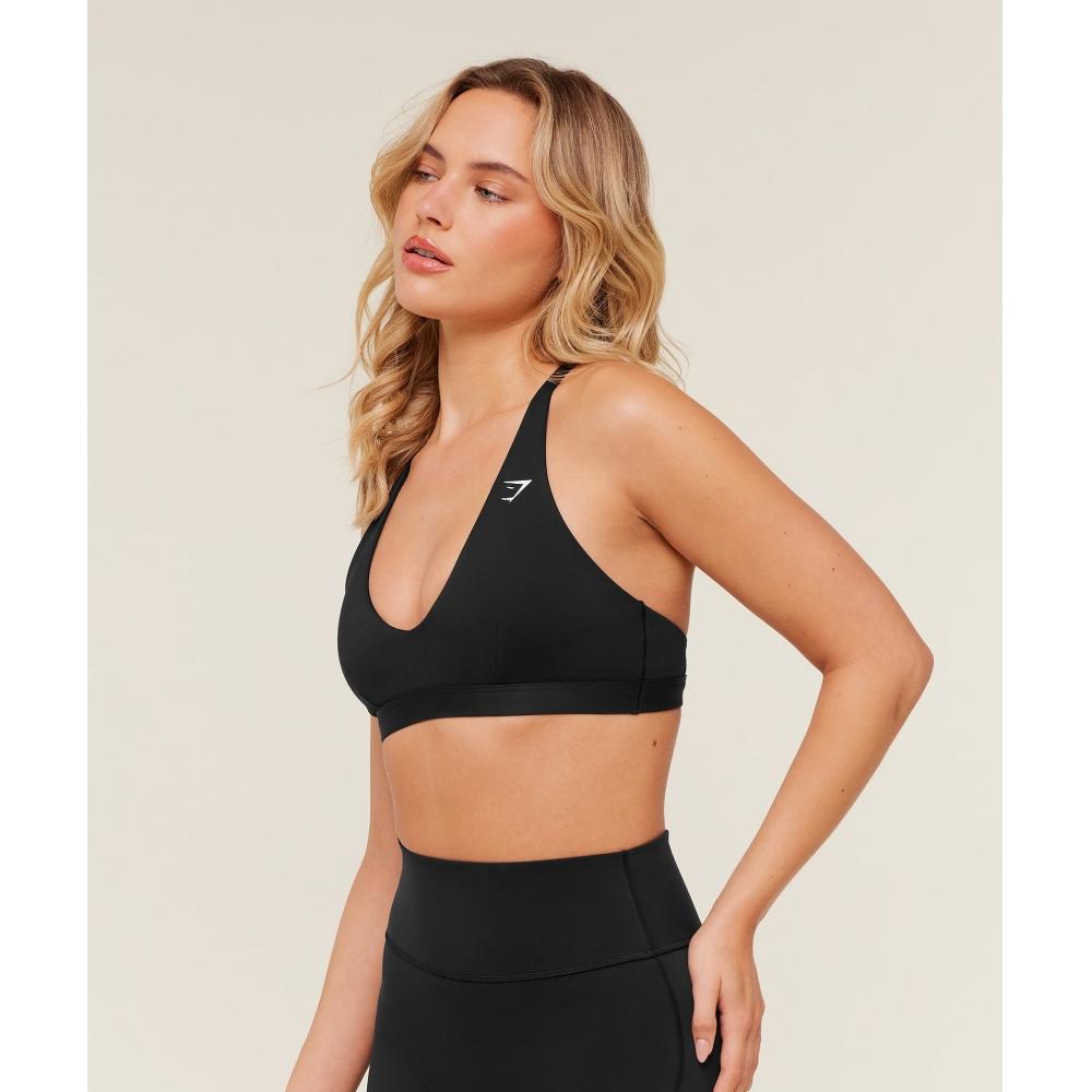 Gymshark Flow Light Support Sports Bra Gs Black B4c1u Bb2j