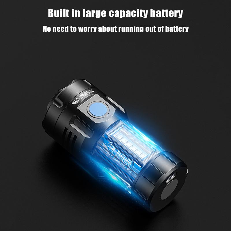 Outdoor Multi-Function Strong Light Flashlight Keychain Mini Flashlight Magnetic Flashlight