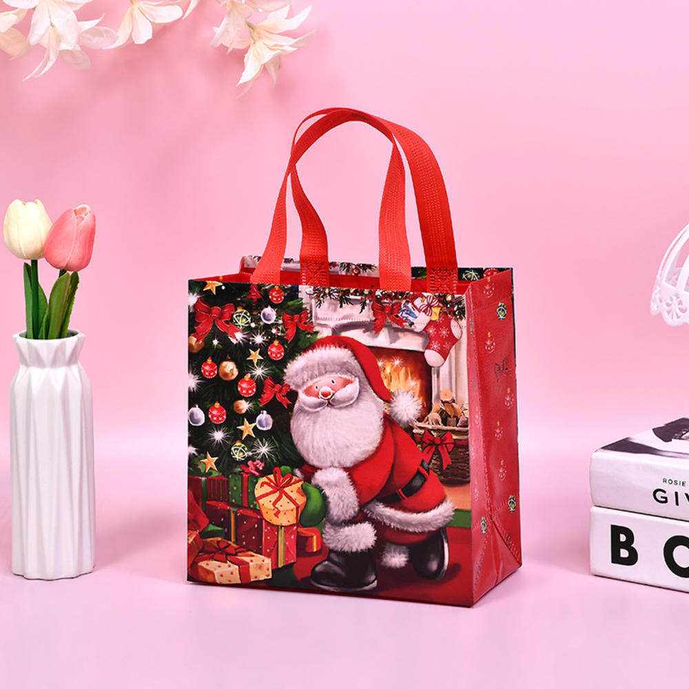 Christmas Non Woven Gift Bag New Year Party Decoration Candy Cookie Bag Santa Claus Snowman Xmas Favor Packing Bags