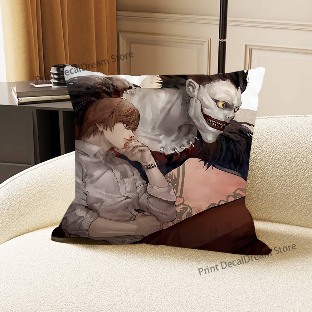 D-Death N-Note Teru Mikami L Misa Printed Pillow Cover Cushion Case Simple Sofa Pillow Case No Pillow Core