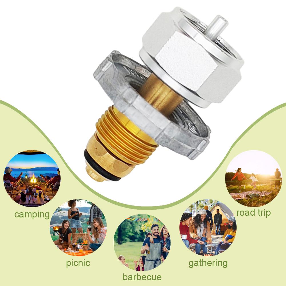 Gas Stove Connector Tank Head Adapter Portable Propane Tank Adapter Copper Camping Bottle Propane Transfer Nozzle for BBQ Picnic