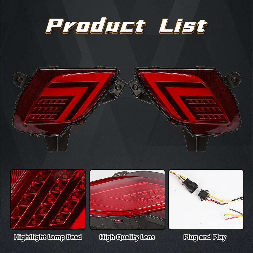LED Rear Bumper Reflector Lights For Mazda CX5 CX-5 2013 2014 2015 2016 Driving Auto Brake Warning Dynamic Turn Signal Lamps 12V