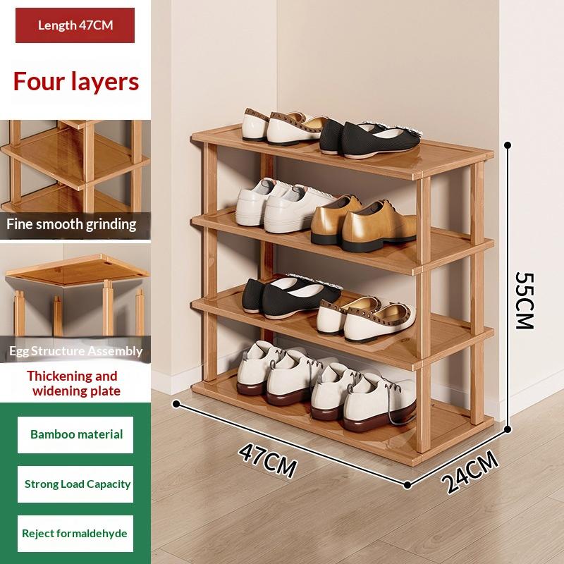 2-9Layer Small Household Shoe Storage Bamboo Simple Shoe Rack Shoe Rack Household Doorstep Storage Rack Tool Corner Organizer