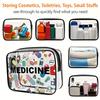 1pc Transparent Single-Sided Print Toiletry Bag, Portable Outdoor Travel Cosmetic Organizer with Thickened PVC Storage Pouch