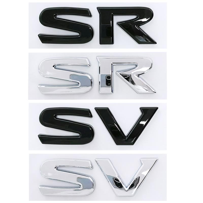 1pcs 3D SV SR ABS Car Rear Letter Logo Sticker Rear Bumper Tail Door Trunk Sticker Car Rear Emblem Sticker Styling Accessories