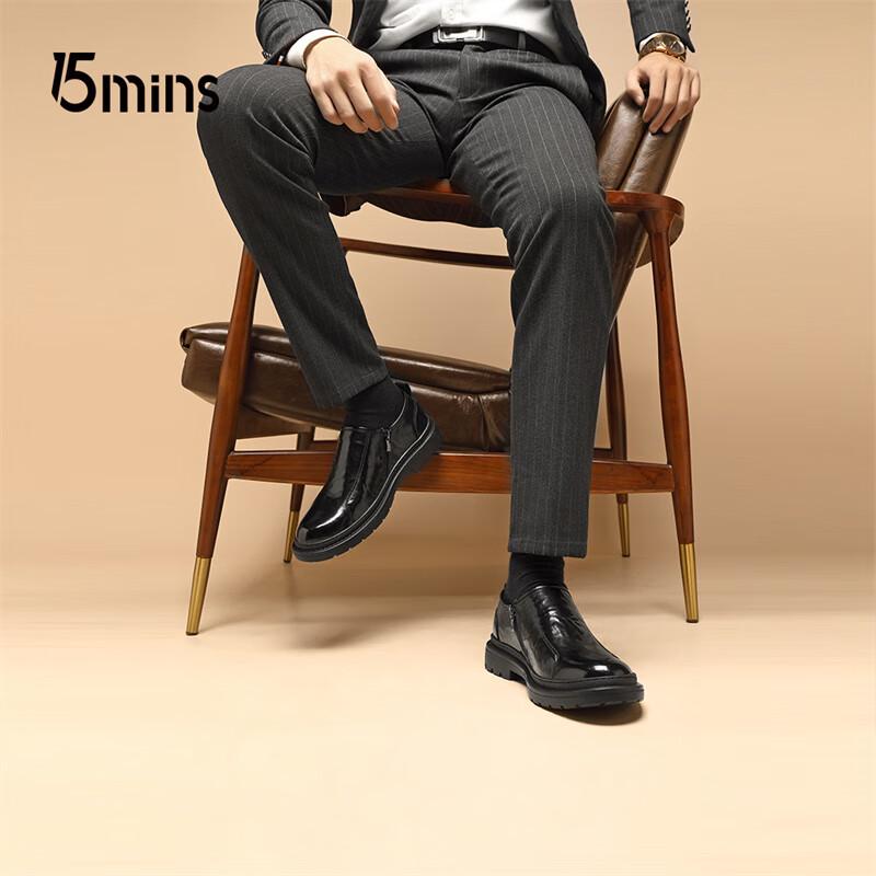 15MINS Men s Business Casual Slip-On Derby Shoes E1885 EU 42