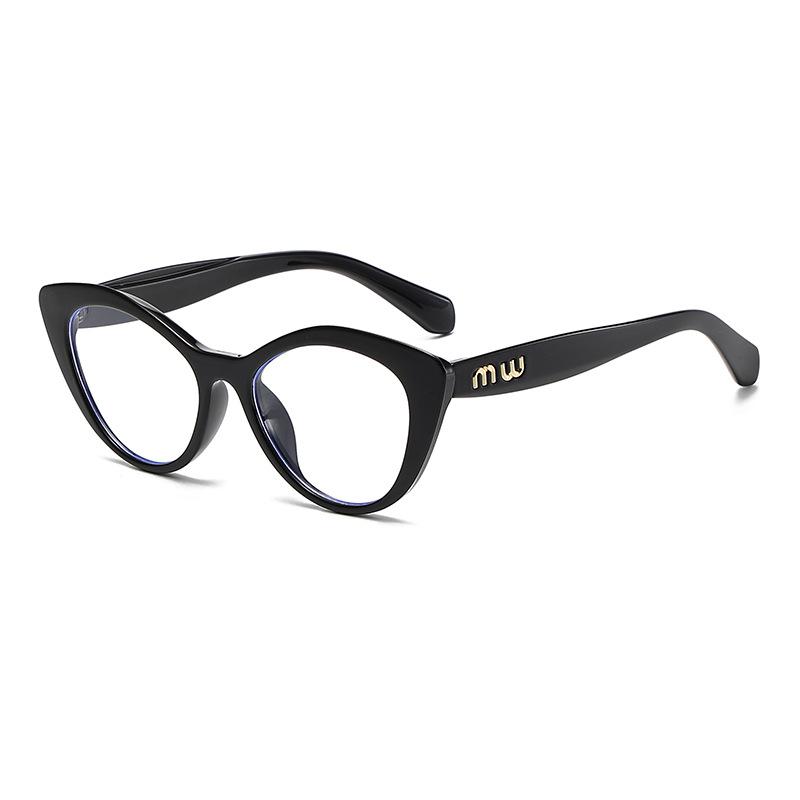 14532 Trendy Cat Eye Classic Glasses Frame 2024 New Fashion Anti-Blue Flat Glasses Unisex