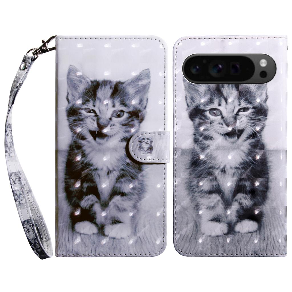 For Google Pixel 9/Pixel 9 Pro Case Pattern Printing Phone Leather Cover with Wallet Card Slots