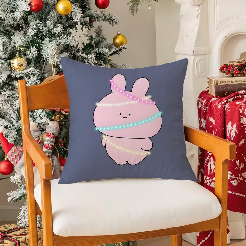 Cartoon AAsamimichan Cute Bunny Singer Pillow Case Silky Short Plush With Invisible Zipper Dustproof Sofa Cushion Cover