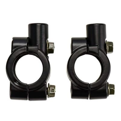 Motorcycle Mirror Holder 22mm Handlebar Mount 8mm Positive Screw Universal Adapter Set of 2 (Black)