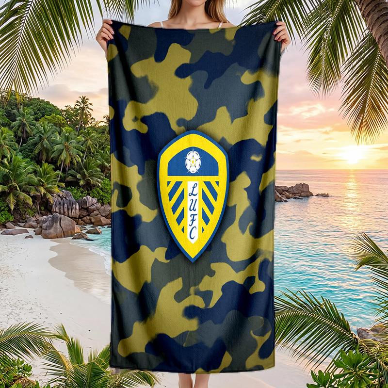Leeds United Fußball Strandtuch Weiches Mikrofaser Sommerhandtuch Schnelltrocknendes Saugfähiges Handtuch für Strand Schwimmbad Reisen